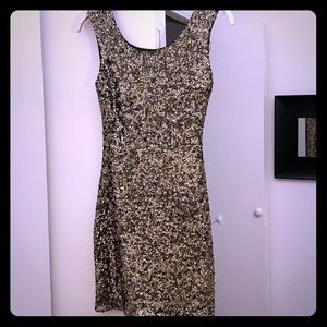 Zara gold sequin sparkly cocktail mini dress